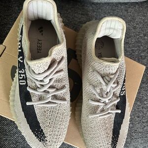 Yeezy Knit Sneakers in Cream and Black